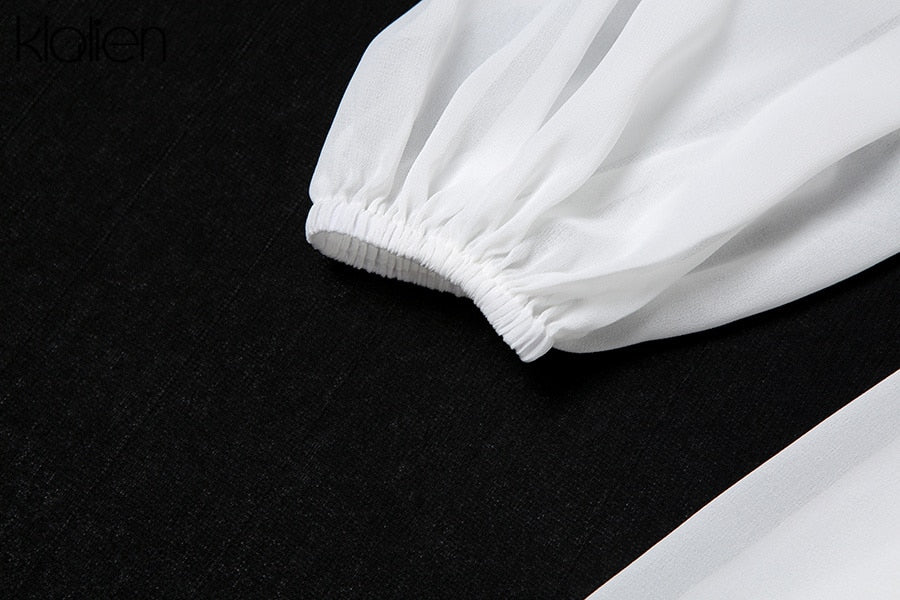 Sixsr Women Fashion Elegant High Waist Slim Solid White Office Lady A-Line Mini Dress  Spring Autumn New Women Party Dress