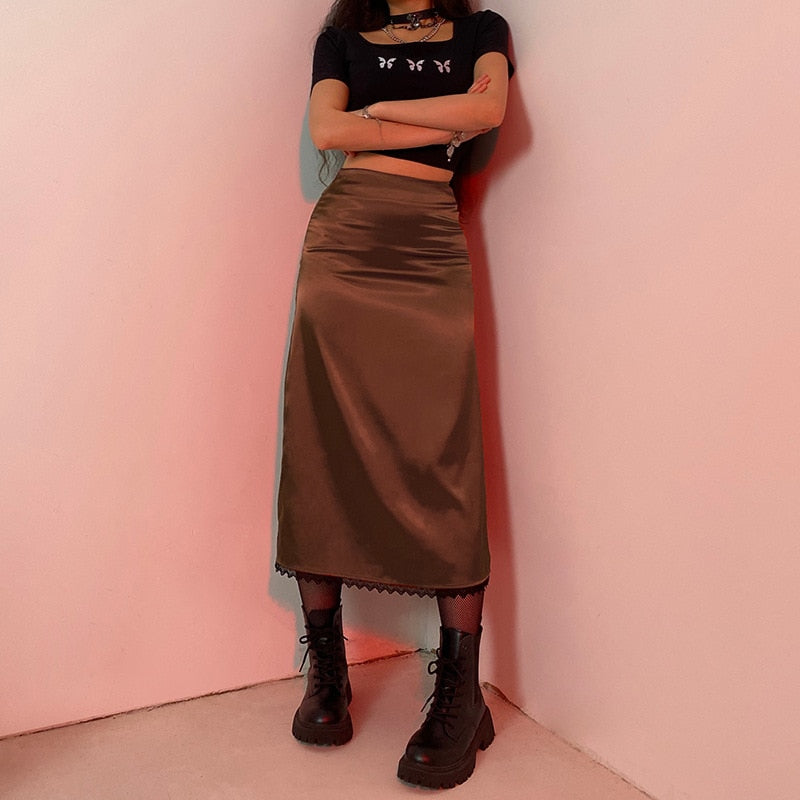 Sixsr Autumn Fairy Grunge Long Tulle Skirts Women Kawaii Plaid Black Skirt Harajuku Low waisted Skirt Korean Fashion
