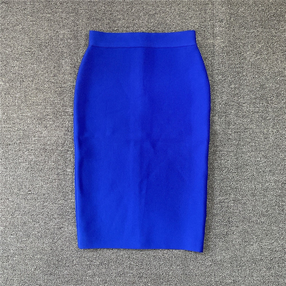 sixsr High Quality Women New Rayon Bandgae Skirt Elegant Pencil Skirt Celebrity Sexy Club Party Wear Vintage Vestios