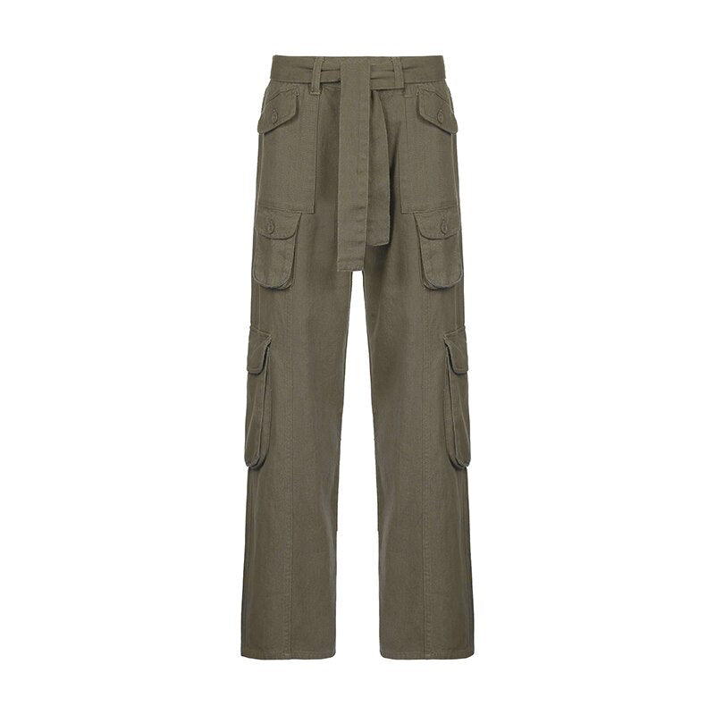 Sixsr Hot Sell Quality Grunge Streetwear Cargo Pants Woman Low Waist Baggy Mom Jeans Vintage 90s Hippie Wide Leg Denim Trousers Korean Outfits