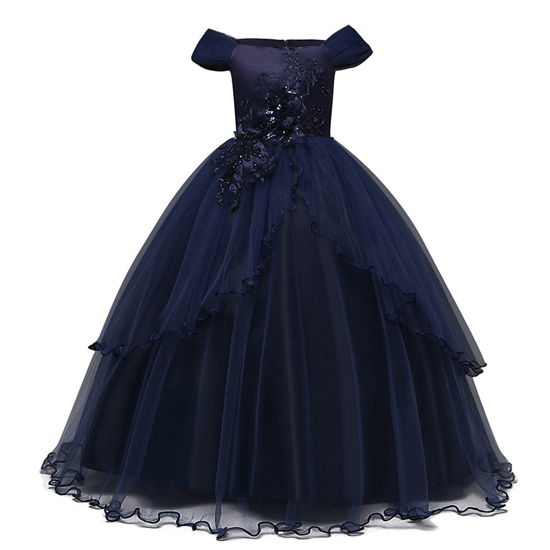 sixsr Red Girl Lace Embroidery Christmas Birthday Party Dress Flower Wedding Gown Formal Kids Dresses For Girls Teen Clothes 6 14 Yrs