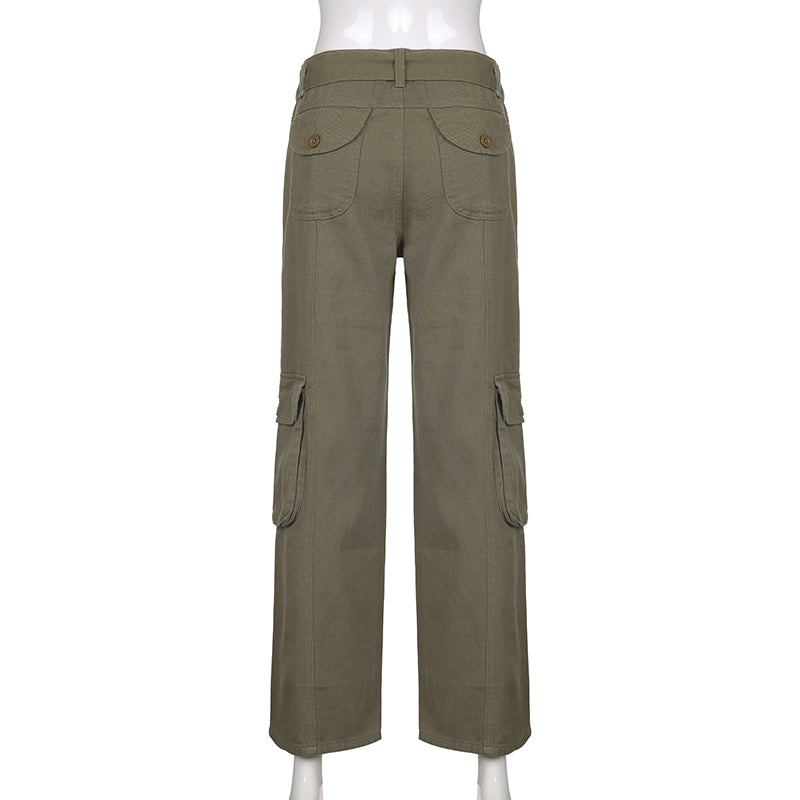 Sixsr Hot Sell Quality Grunge Streetwear Cargo Pants Woman Low Waist Baggy Mom Jeans Vintage 90s Hippie Wide Leg Denim Trousers Korean Outfits