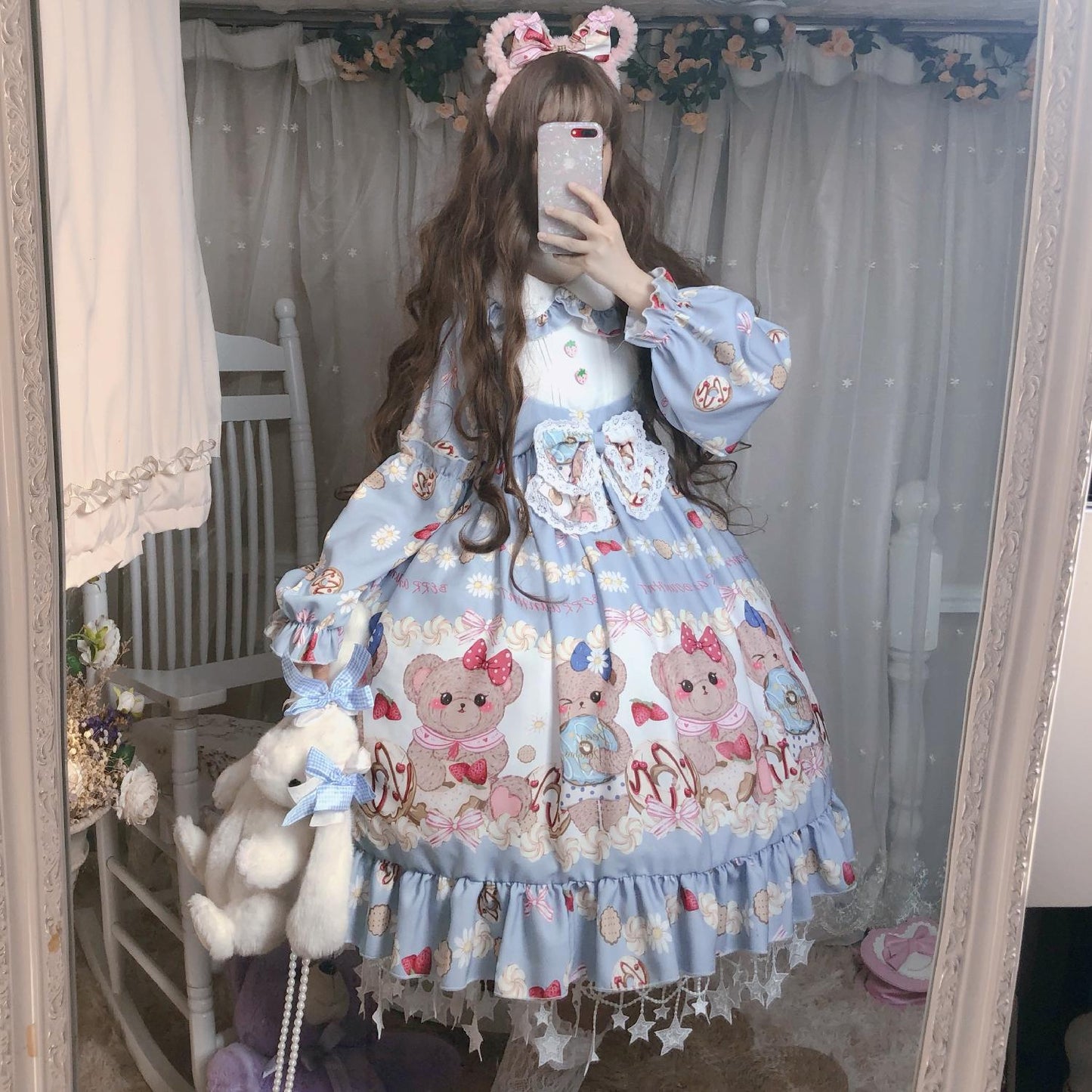 Sixsr Quality Kawaii Lolita Style Dress Women Lace Maid Costume Dress Costume Sweet Gothic Party Robe Renaissance sSpring