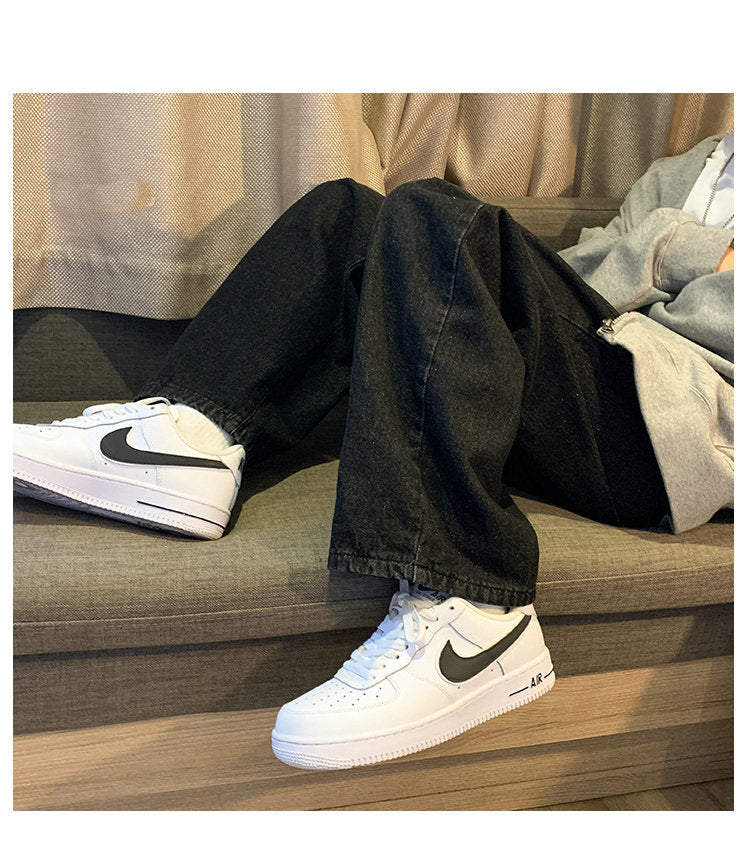 Men's Fashion Loose Jeans Straight 2024 Autumn New Woman Casual Jeans Mans Streetwear Korean Black Hip Hop Jeans Trouser