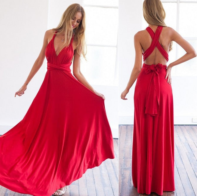 Sexy Long Women Dress Bridesmaid Formal Multiway Wrap Convertible Harajuku Infinity Maxi Dresses Robe Longue Vestidos
