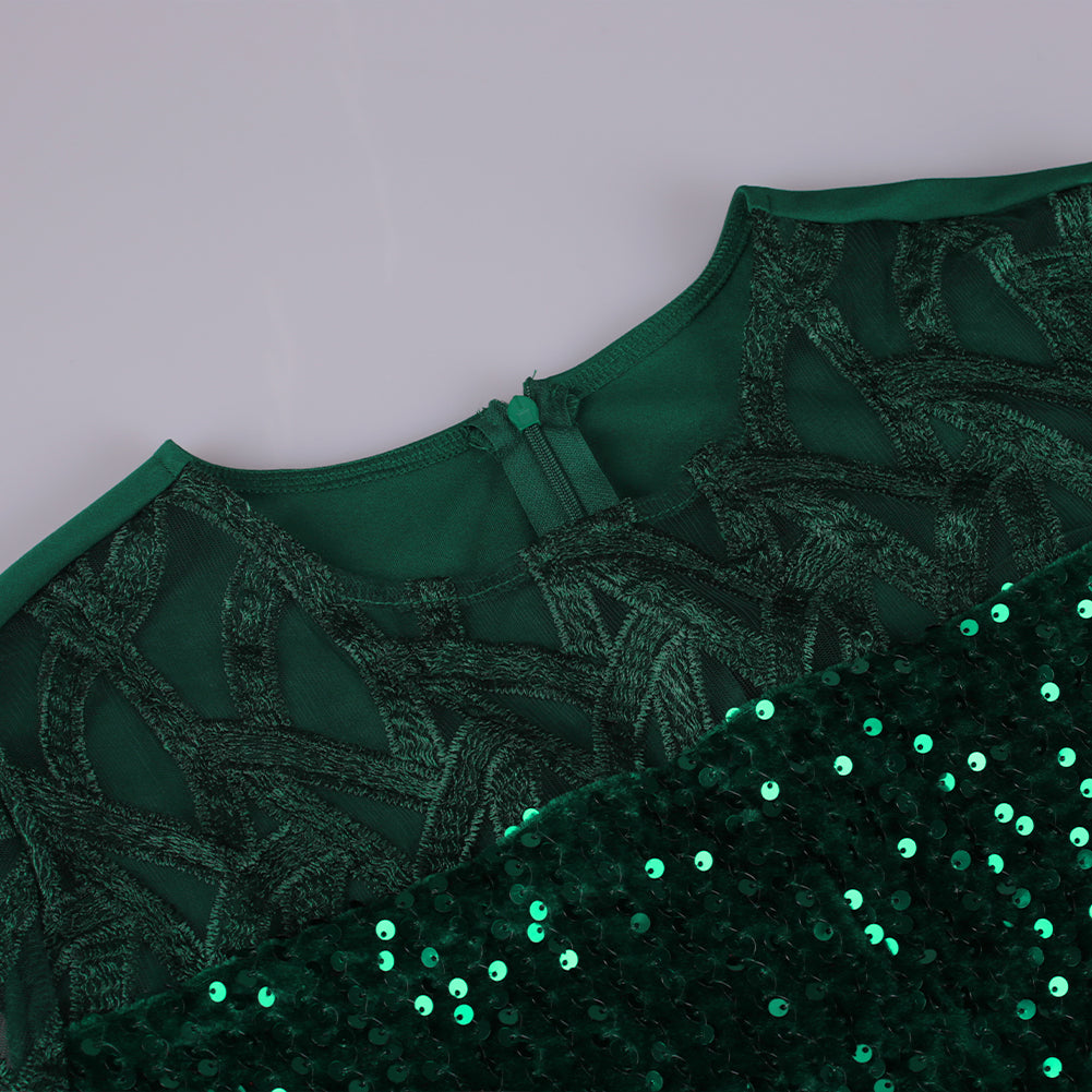 sixsr Party Dresses Plus Size Women's Summer Dress for Women Elegant Sequin Green Bodycon Dress Evening Wedding Outfits 4XL 5XL