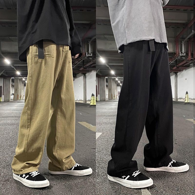 Pants Men Autumn Clothing New Tooling Loose Wide-leg Pant Korean Fashion Street Wild Overalls Male Oversize Casual Trouser