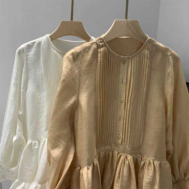 Sixsr pleating women dress long sleeve spring autumn dress fashion ladies dress pockets mini sexy dress women
