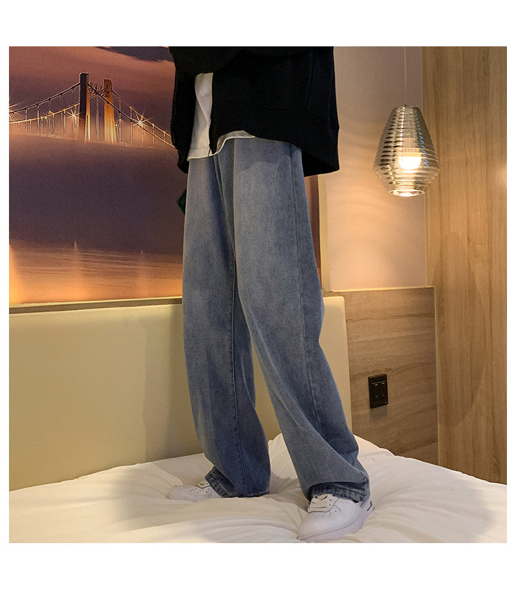 Men's Fashion Loose Jeans Straight 2024 Autumn New Woman Casual Jeans Mans Streetwear Korean Black Hip Hop Jeans Trouser