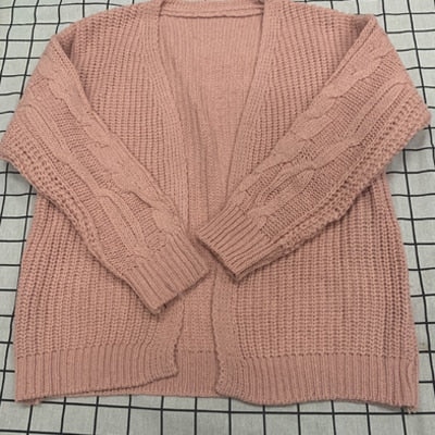 Sixsr New Autumn Knit Sweater Women Fashion Harajuku Loose Warm Cardigan Women College Casual Long Sleeve Winter Coat