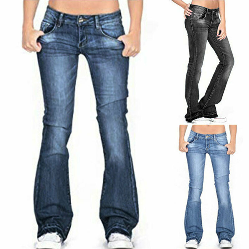 Sixsr  Skinny Flared Jeans Women's Fashion Denim  Pants Bootcut Bell Bottoms Stretch Trousers Women Jeans Woman Jeans Low Rise Jeans