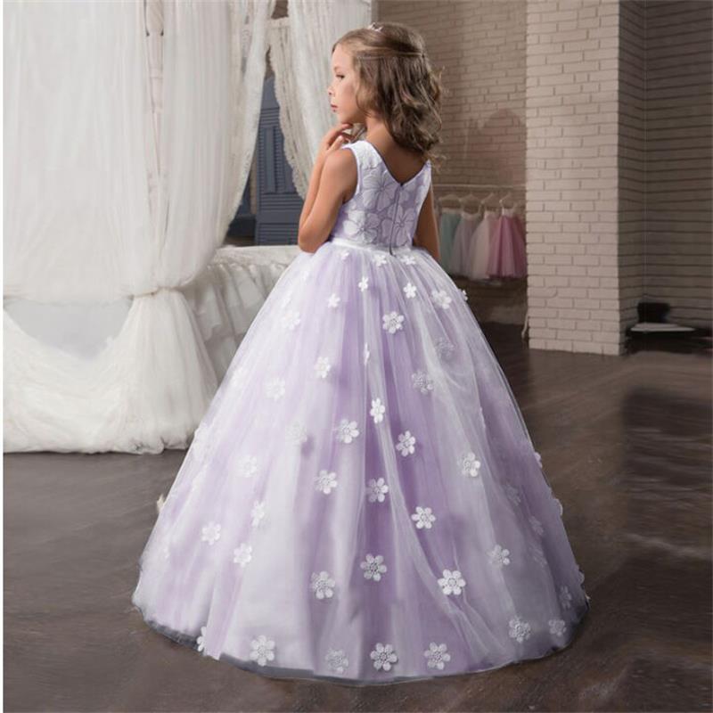 sixsr Red Girl Lace Embroidery Christmas Birthday Party Dress Flower Wedding Gown Formal Kids Dresses For Girls Teen Clothes 6 14 Yrs