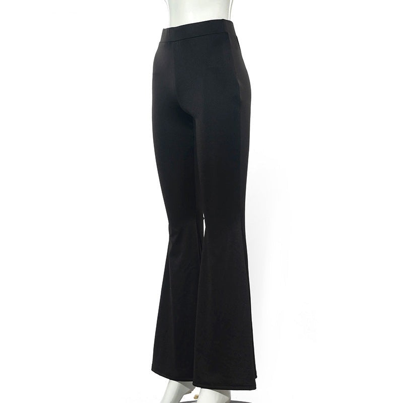 sixsr Summer Outfits Grunge 90s Urban Style Boot Cut Pants High Waist Black Vintage Skinny Pants Fashion Indie Casual For Women Trousers