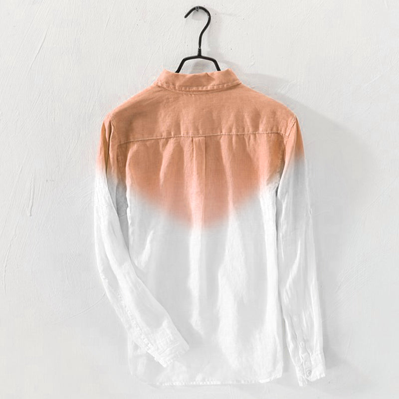 Men's Shirt Fashion Cotton Long Sleeve Hanging Dyed Gradient Button Chic High Street Men Casual Shirts Camisa S-5XL INCERUN