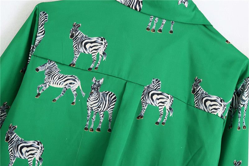 Sixsr women satin blouse long sleeve zebra print shirts vintage office ladies tops femme chandails fashion blusa de mujer Chandails