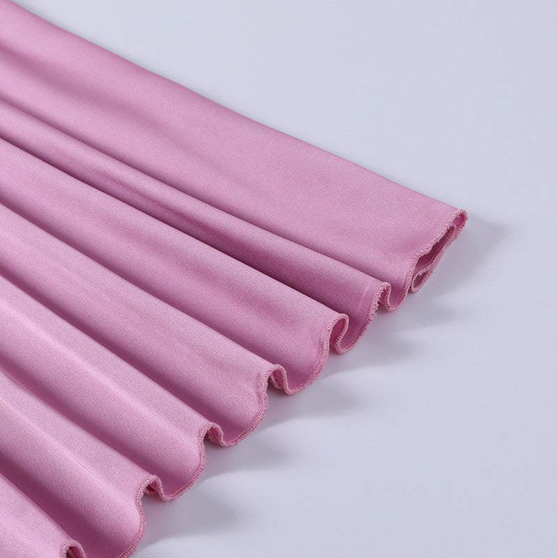 sixsr Women Clothing Sexy Temperament Commuter Solid Color Bandage One-neck Dress  Spring and Summer New French Satin Mini Skirt