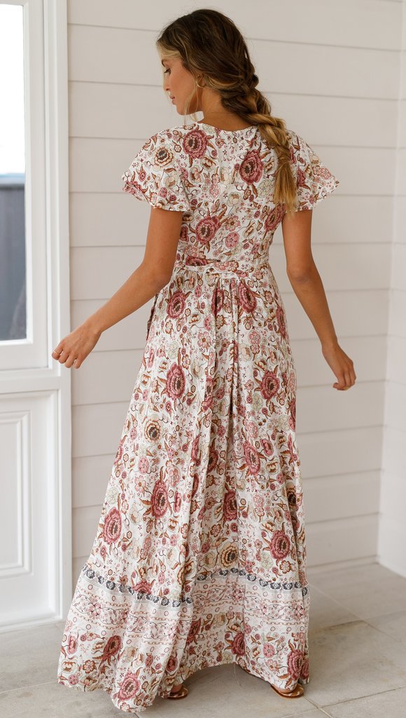 Sixsr Summer Women Dress Indie Folk Women Sexy Printed Bow Holiday Beach Wrap Dresses V-Neck Boho Dress Elegant Party Sundress