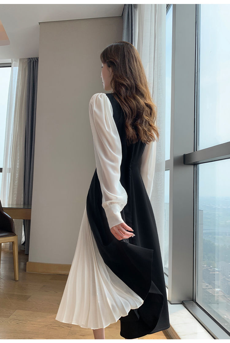 Office Lady Black Elegant Dress Women French Vintage Midi Dress Casual Party One Piece Dress Korean Fashion Autumn Chic