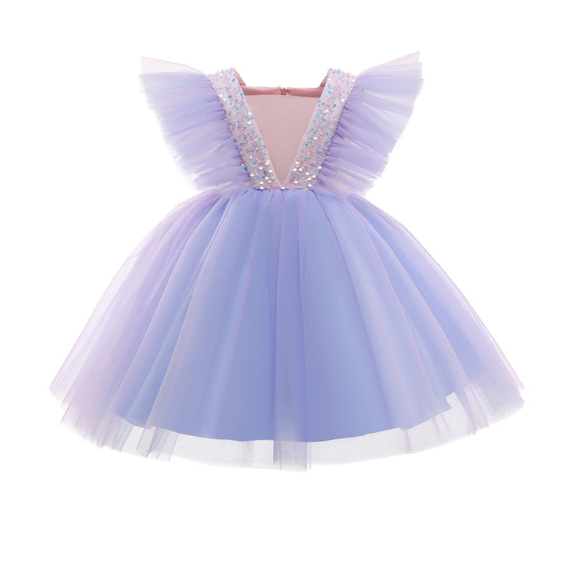 sixsr Girls Ruffles Princess Dress For Kids Wedding Elegant Party Tutu Prom Gown Children Birthday Pageant Communion Formal Vestidos