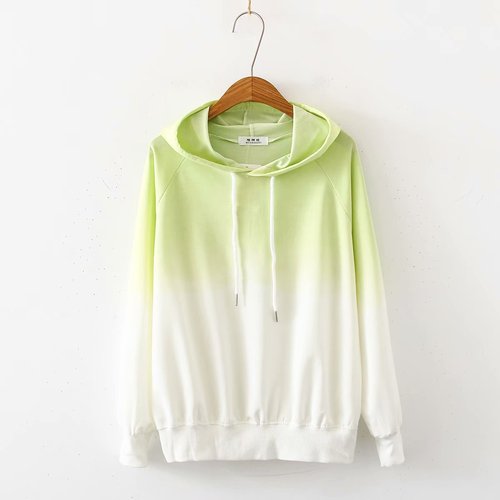 Spring and Autumn New Female Japanese Small Fresh Gradient Long-sleeved Sweatshirt Raglan Sleeves Student Wild Hoodie