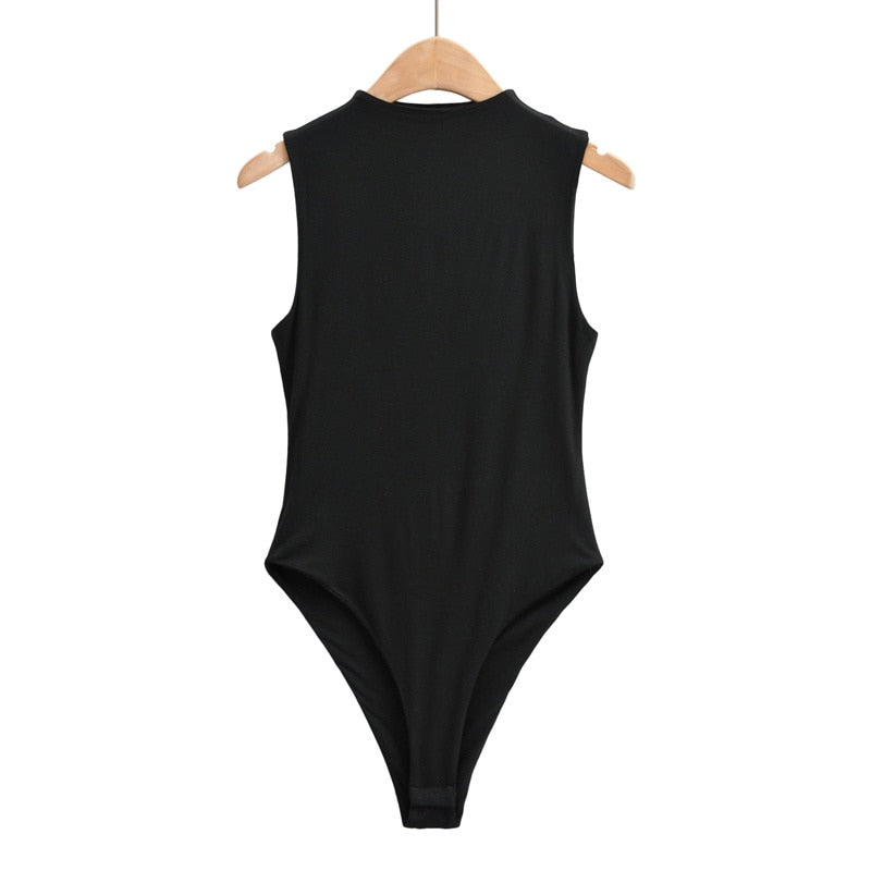 Summer outfits for women elegant bodysuit women sexy bodycon bodysuits black sleeveless one piece outfit women fashion