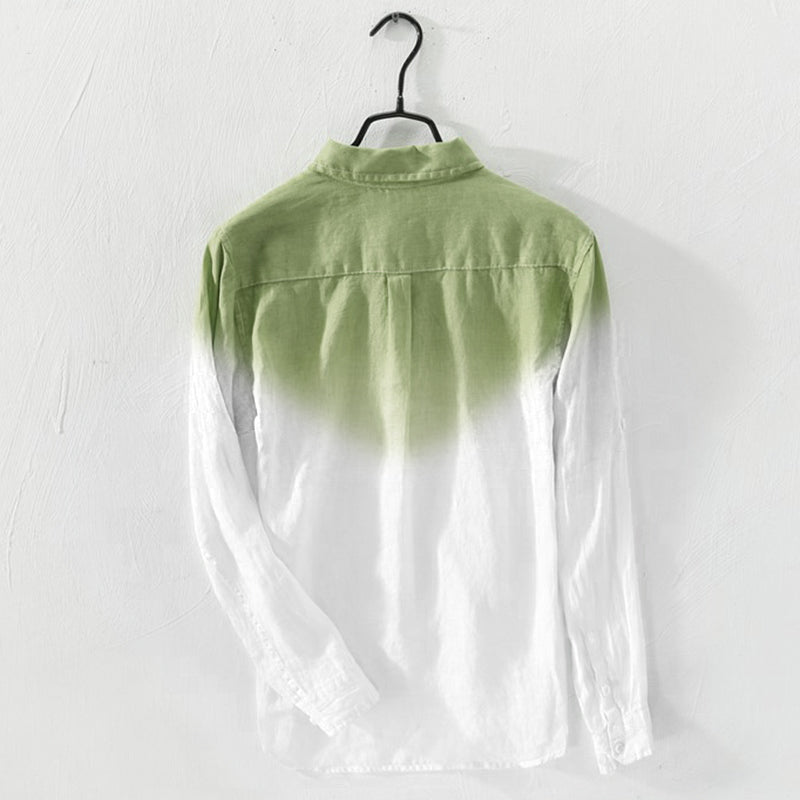 Men's Shirt Fashion Cotton Long Sleeve Hanging Dyed Gradient Button Chic High Street Men Casual Shirts Camisa S-5XL INCERUN