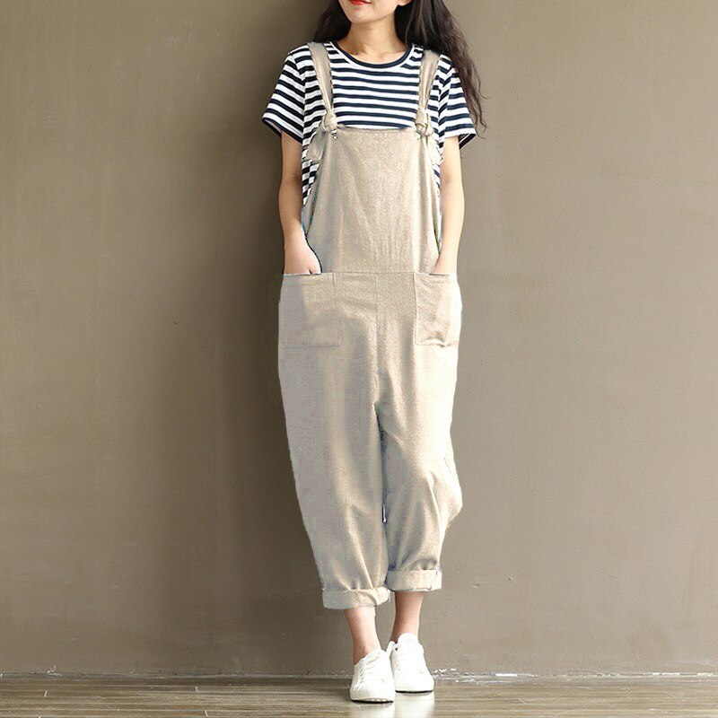 Sixsr Ladies Casual Women Jumpsuits Loose Solid Harem Trousers Casual Ladies Overallpants Playsuits Wide Leg Pants Plus Size 5XL