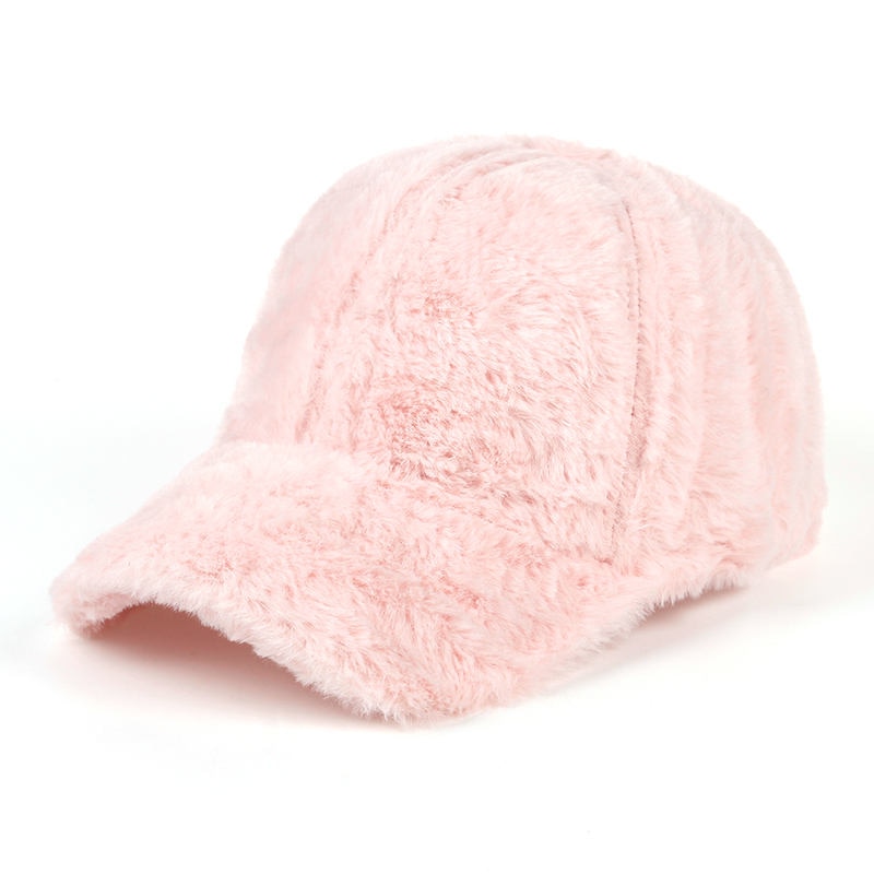 Sixsr Women Winter Baseball Cap Wool Thicken Warm Casual Cute Elegant Cap Solid Casual Fashion Sports Trucker Korean Snapback Bone Cap