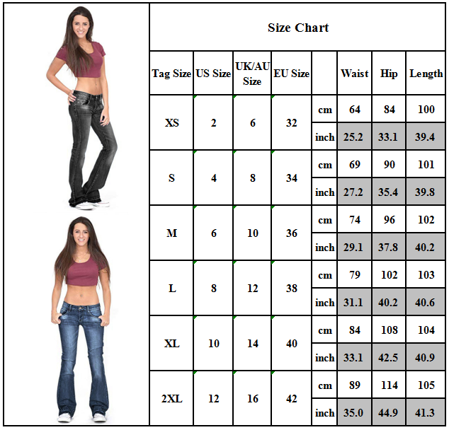Sixsr  Skinny Flared Jeans Women's Fashion Denim  Pants Bootcut Bell Bottoms Stretch Trousers Women Jeans Woman Jeans Low Rise Jeans
