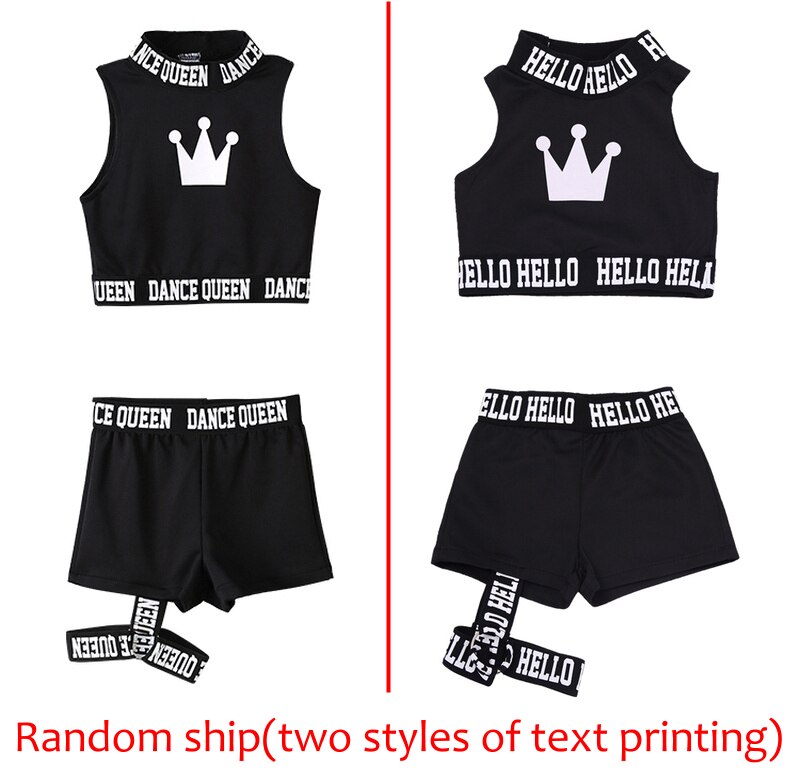 Sixsr Children Hip Hop Dance Costumes Kids Street Dance Clothing White Jacket Black Vest Shorts Girls Dancewear Stage Outfit