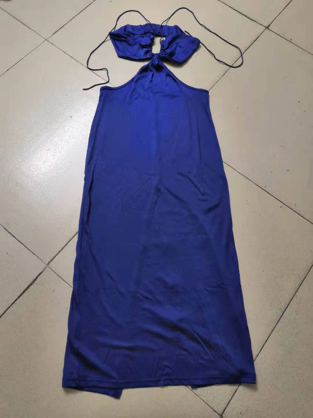 Sixsr Women Summer Dress Wrap Hollow Out Backless Halter Backless Beach Dresses Maxi Long Vestidos