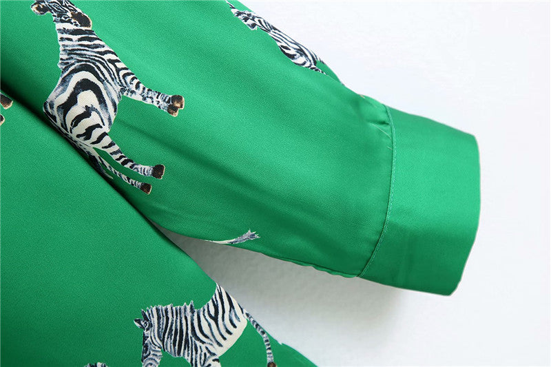 Sixsr women satin blouse long sleeve zebra print shirts vintage office ladies tops femme chandails fashion blusa de mujer Chandails