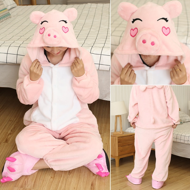 Sixsr Adults Animal Onesie Stitch Pajamas Set Sleepwear Women Winter Unisex Onesies Unicornio Costume Cartoon Flannel Unicorn Pajamas