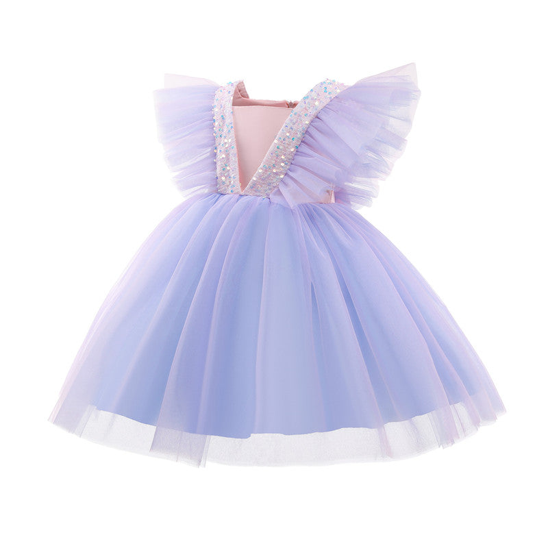 sixsr Girls Ruffles Princess Dress For Kids Wedding Elegant Party Tutu Prom Gown Children Birthday Pageant Communion Formal Vestidos