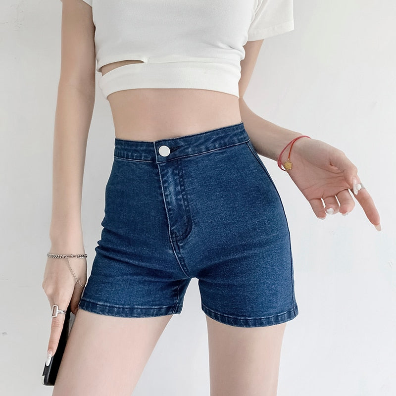 Women Shorts Sexy Jeans Peach Summer New Mini Elegant Lady Skinny Denim Shorts Female Casual Cycling Short Harajuku