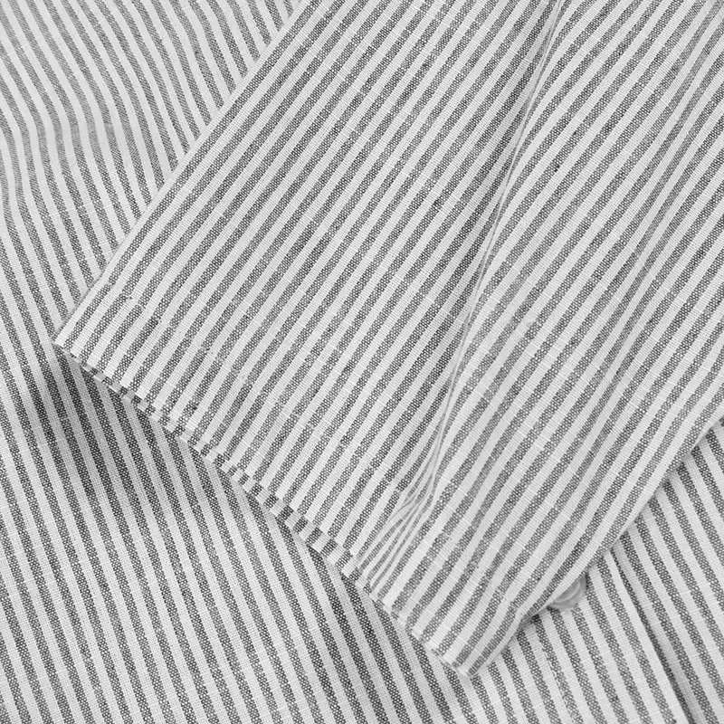 Summer New Dress Fashion Cotton Linen Striped Cardigan Loose Large Casual Temperament Commuter Irregular Women's Long Dress tops