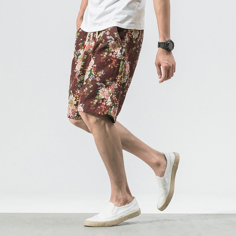 Sixsr new fashion printed men cotton shorts men's casual shorts drawstring waist bermuda shorts S-4XL drop shipping ABZ262