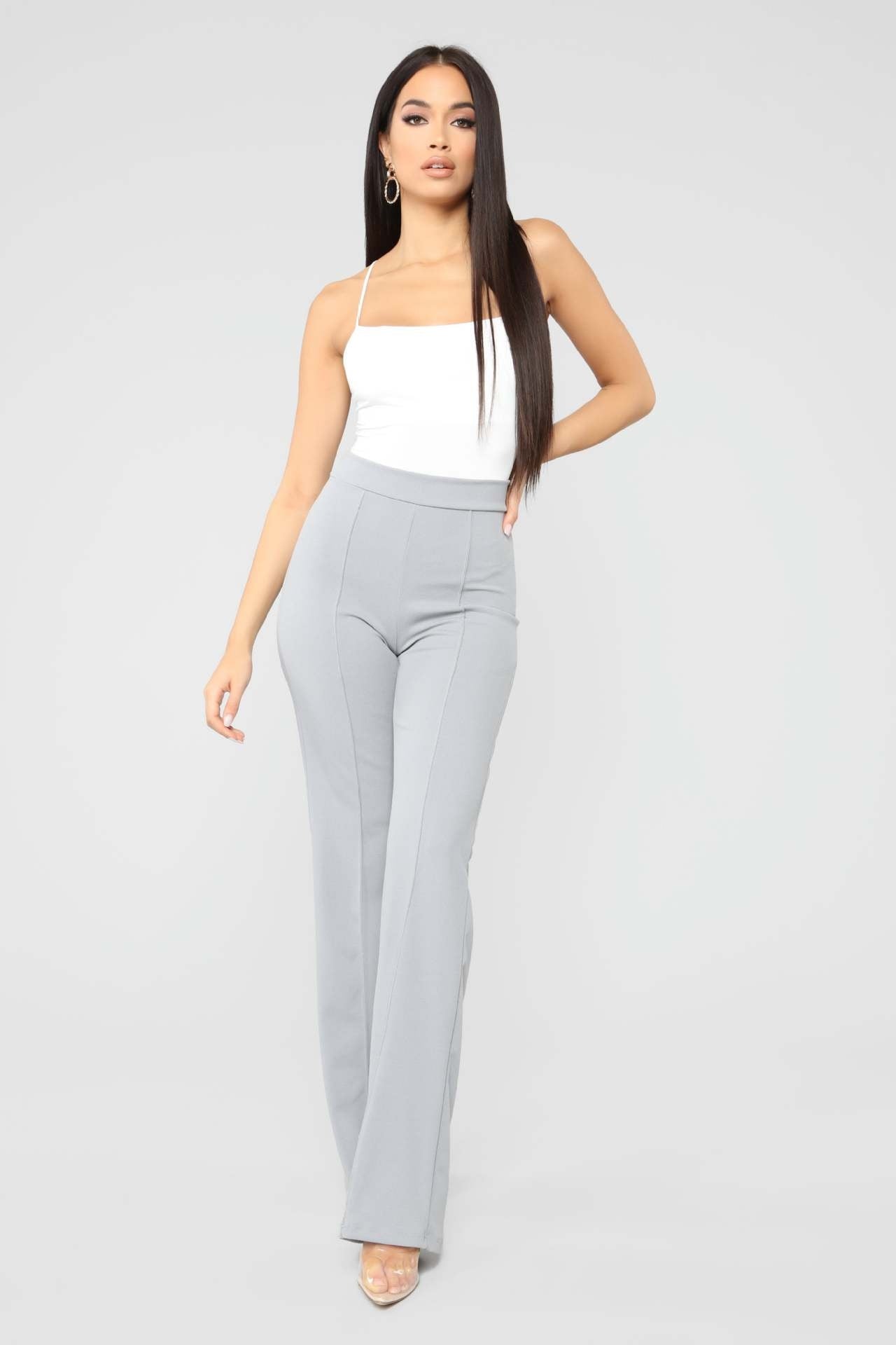 Spring Autumn New Slim Solid Tone Flare Pants Fashion Korean Version Elastic Waist Street Dress Women Suit Wide Leg Pants