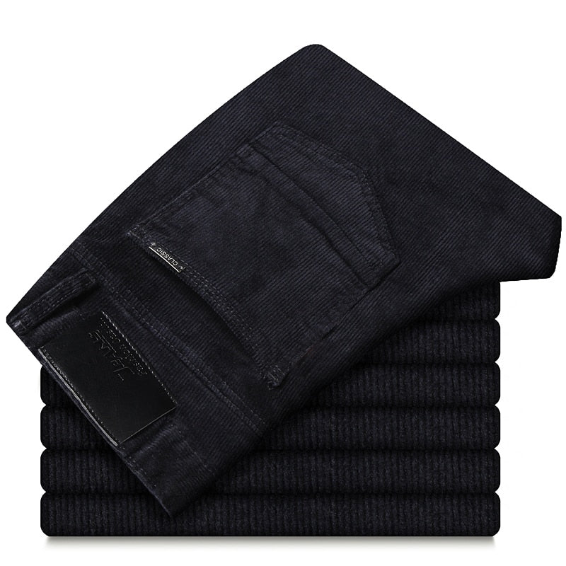 Sixsr 6 Color Men's Thick Corduroy Casual Pants 2024 Winter New Style Business Fashion Stretch Regular Fit Trousers Male Brand Clothes