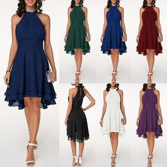 Slim fit round neck sleeveless dress