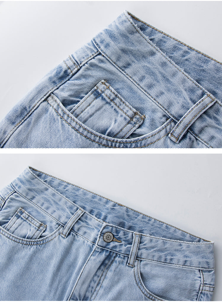 Sixsr Hot Sell Quality Low Waist Jeans Women Baggy Jeans New Fashion Straight Leg Pants Y2k Denim Trousers Vintage Loose Blue Washed Mom Jeans