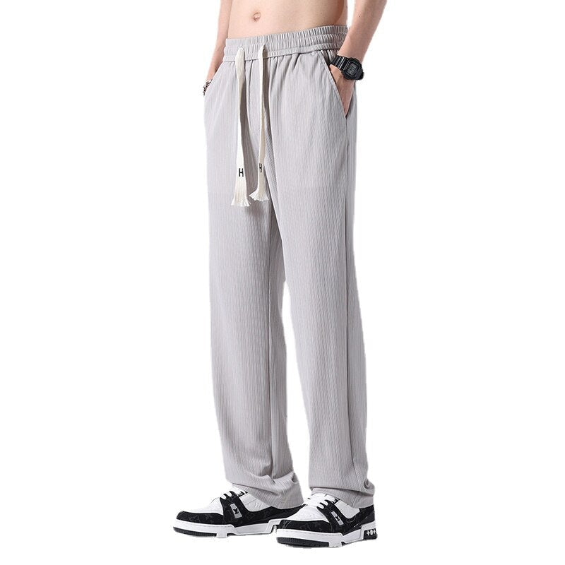Sixsr 2024 Spring Summer New Streetwear Baggy Men Korean Fashion Loose Straight Wide Leg Pants Male Brand Clothing Black Grey Brown