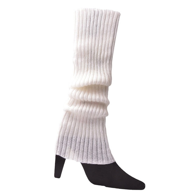 Lolita Leg Warmers Women Warm Winter Knit Foot Cover Crochet Knee Socks Warm Boot Cuffs Beenwarmers Japanese Long Socks
