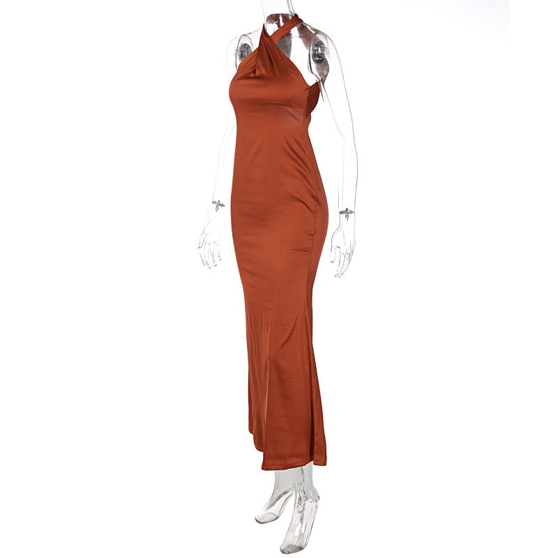 sixsr Sexy Satin Sleeveless Backless Elegant Party Maxi Dresses Women Summer Off Shoulder Bodycon Black Long Dress Formal Female