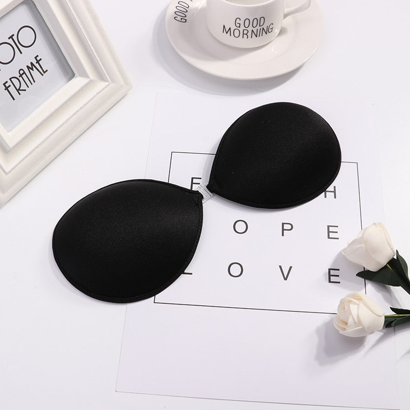 Sexy Women Invisible Push Up Bra Self-Adhesive Silicone Bust Front Closure Sticky Bra 1/2Pcs Backless Strapless Bra
