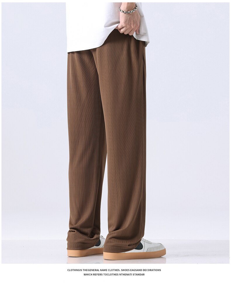 Sixsr 2024 Spring Summer New Streetwear Baggy Men Korean Fashion Loose Straight Wide Leg Pants Male Brand Clothing Black Grey Brown