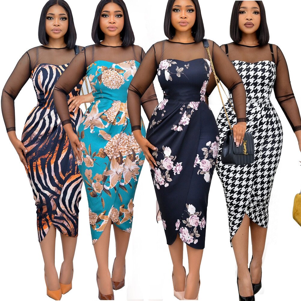 sixsr Trends high quality Women's New Summer Commuter Fashion Sexy V-Neck Wedding Party Dress Belt Slim Temperament Elegant Ladies Dress