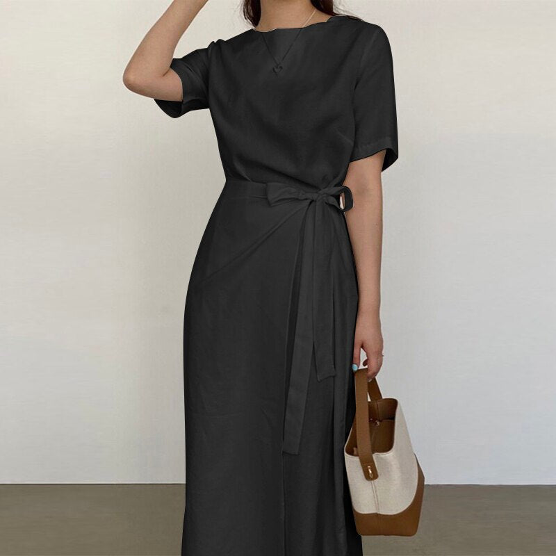 sixsr Sexy Sleeveless Summer Dress Sexy Ruffle Maxi Long Dress With Belt Women Bohemian Sundress Party Vestido Autumn Robe