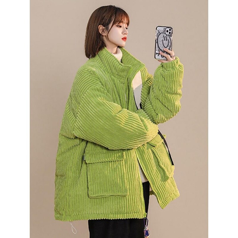 Corduroy Coat Women Clothing High Street Fashion Lamb Wool Winter Clothes Women Jacket Loose Casual Thick Jackets for Women Tops