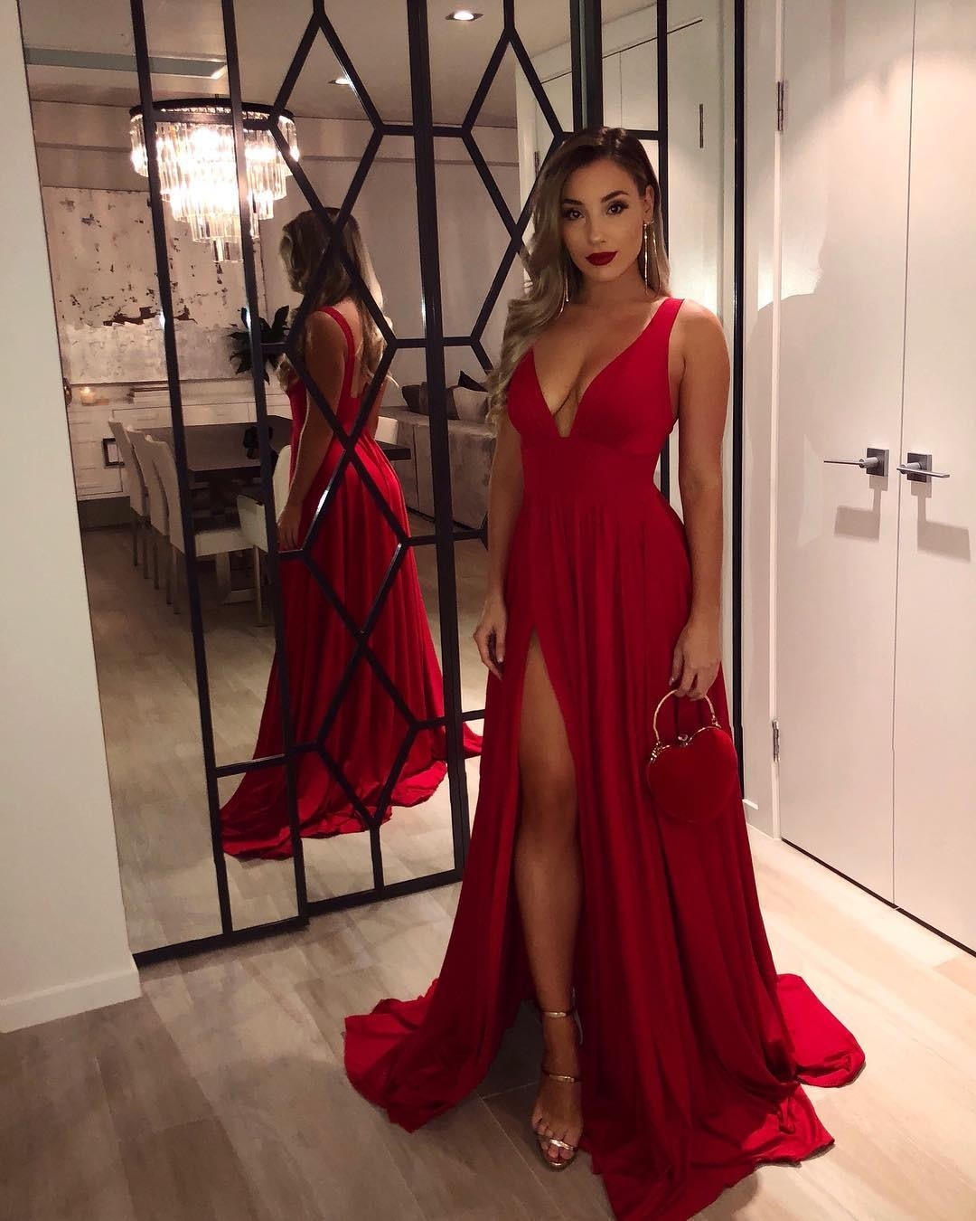 FTAPAESE Sexy Bridesmaid Dresses Satin Simple V Neck High Slit Wedding Party Backless Evening Robe For Cccasion Long Prom Gown